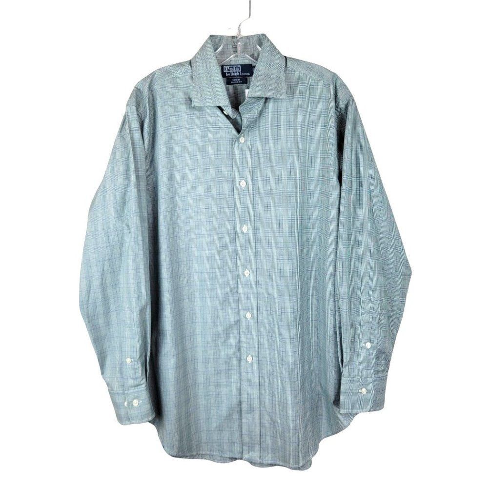 Polo Ralph Lauren Regent Classic Fit Green Gingham Button Down Casual Shirt 16